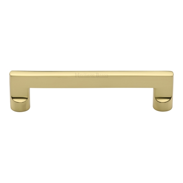 C0345 128-PB • 128 x 147 x 35mm • Polished Brass • Heritage Brass Trident Cabinet Pull Handle
